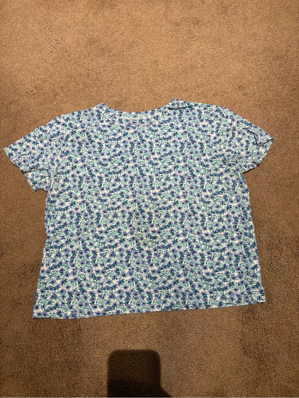 Old Navy Blue and white Floral Short Sleeve Top size small 100% cotton